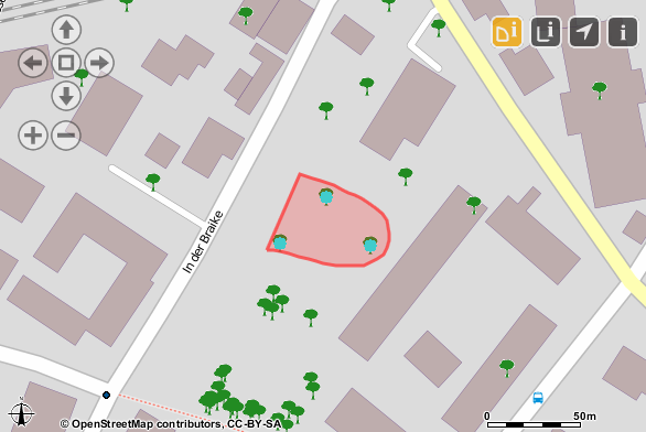 Flächenselektion einer Punktgeometrie