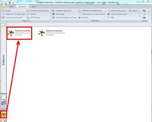 Starten des Assistenten zum Erstellen eines Editier-Layers