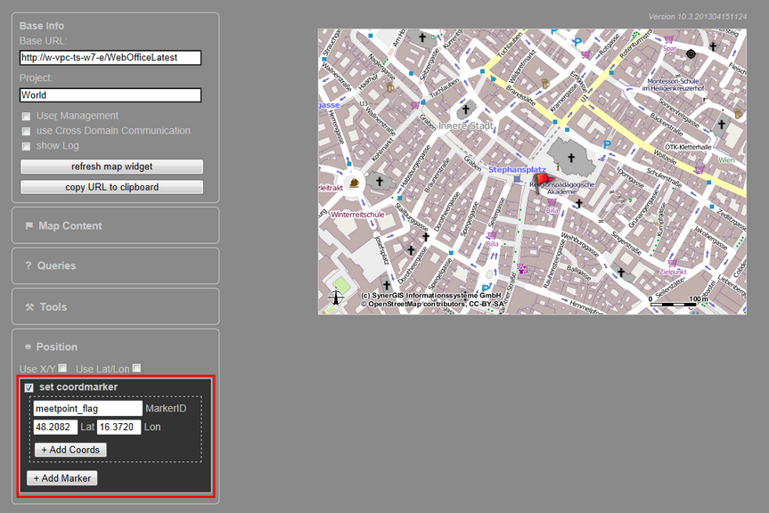 WebOffice map widget test container - Koordinatenmarker WebOffice map widget test container - Koordinatenmarker
