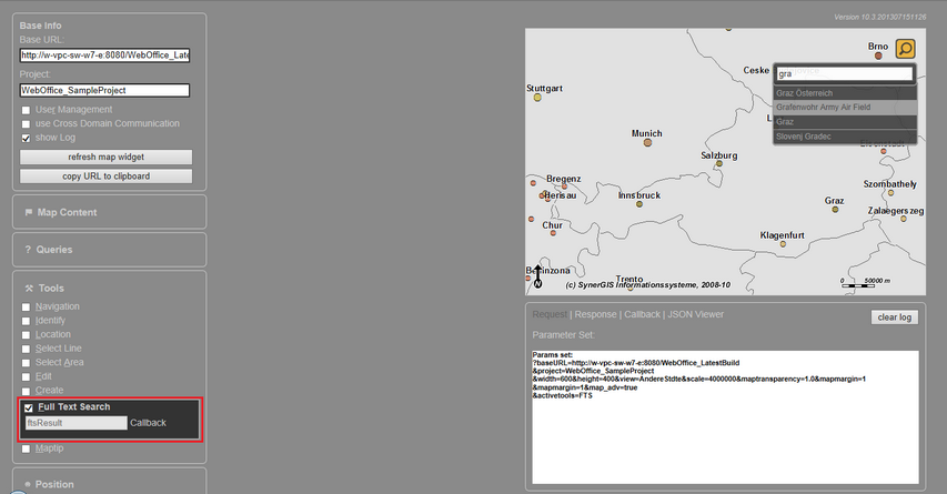 WebOffice map widget test container - Volltextsuche Werkzeug&nbsp;