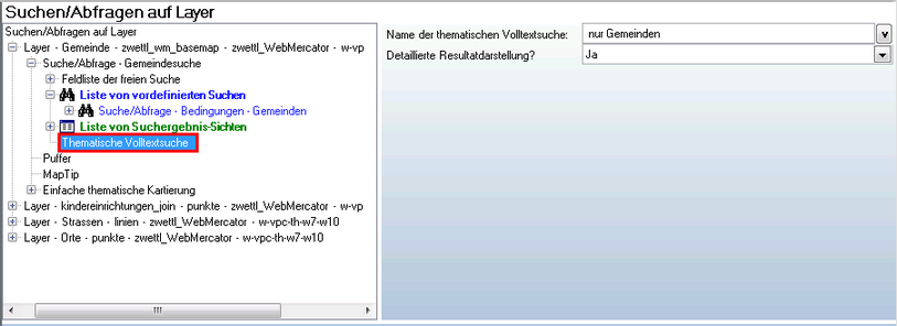 Konfiguration 'Thematische Volltextsuche'