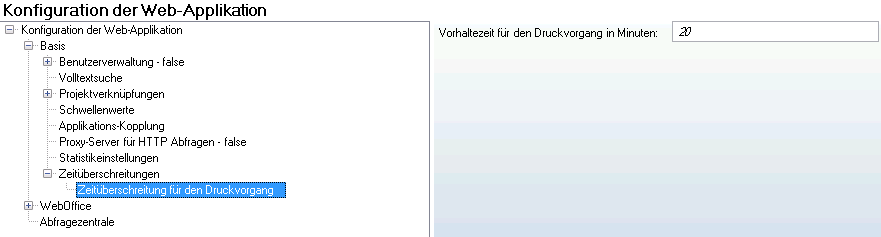 Konfiguration - Zeitüberschreitungen