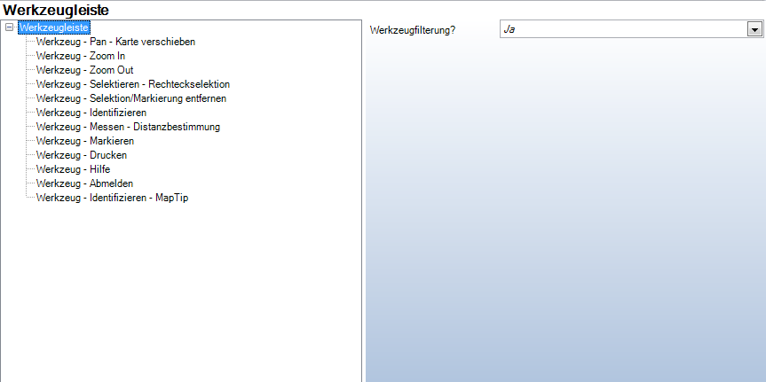 Konfigurationseigenschaften von "Werkzeugleiste"