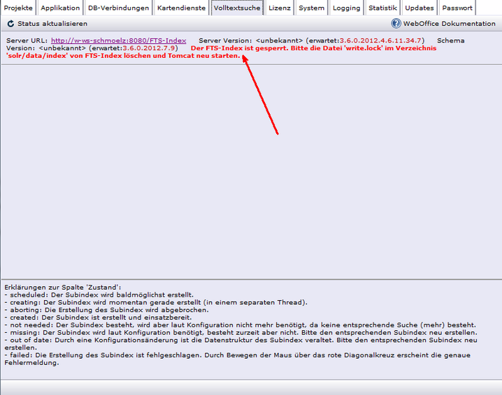 SynAdmin - FTS-Index ist gesperrt