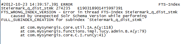 Fehlermeldung in der Log-Datei