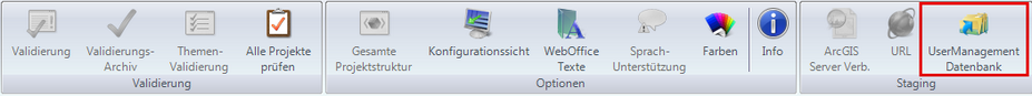 UserManagement Datenbank Wizard - WebOffice Extras Menü