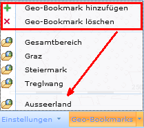 Geo-Bookmarks unter Verwendung von UM