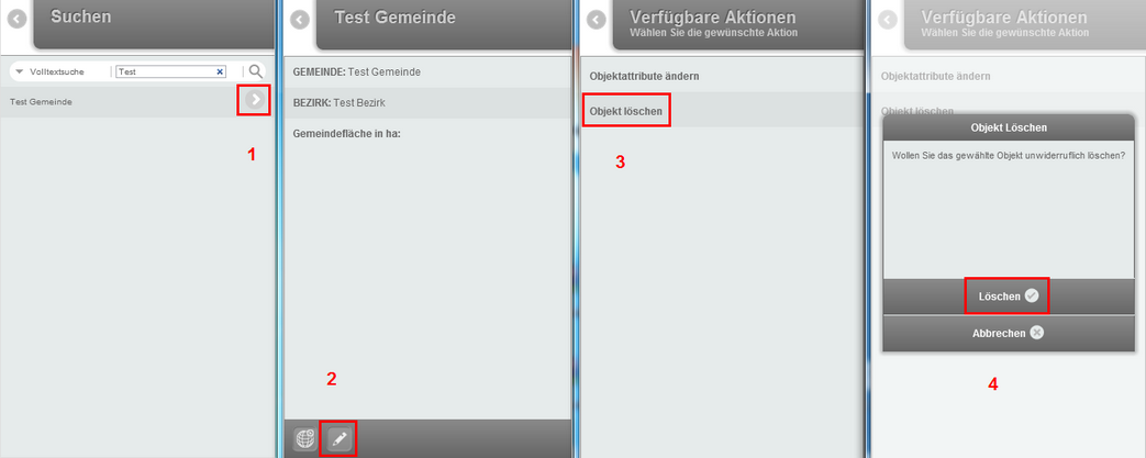 Objekt ändern - Objekt löschen