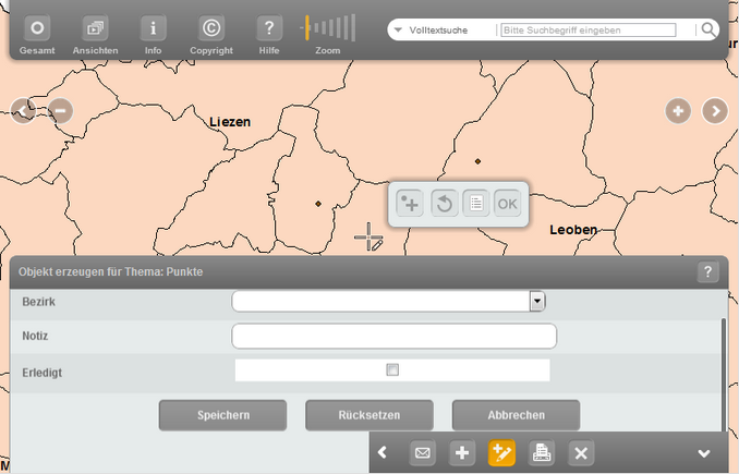 Verschiedene Arten von Editierfeldtypen im WebOffice mobile Client
