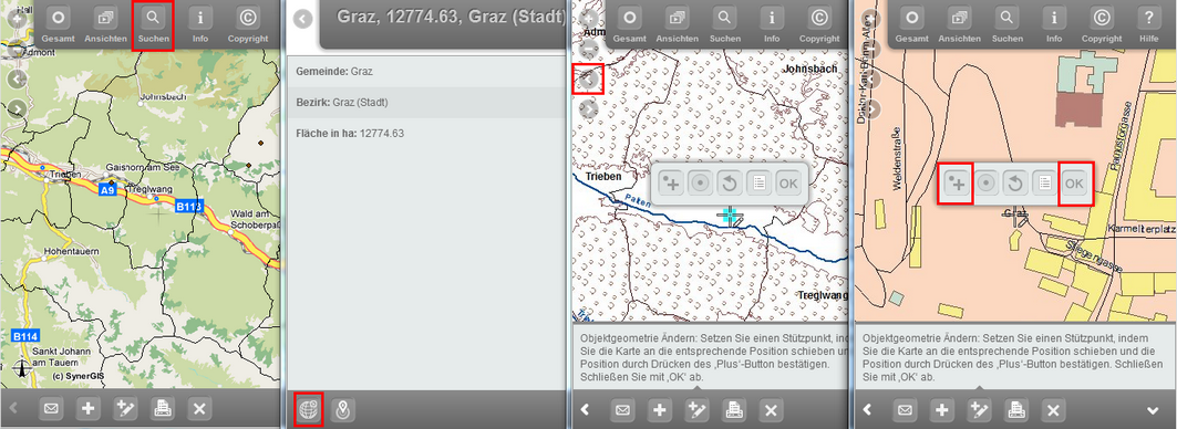 Objektgeometrie ändern - neue Position ist weit von der ursprünglichen Position entfernt