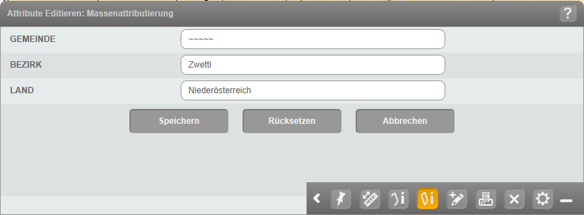 Editierformular für Massenattributierung