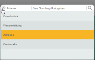 Liste mit vordefinierten Suchen - Suche auswählen