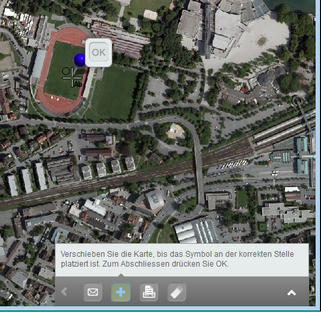 Setzten eines (Treffpunkt-)Symbols im WebOffice mobile Client