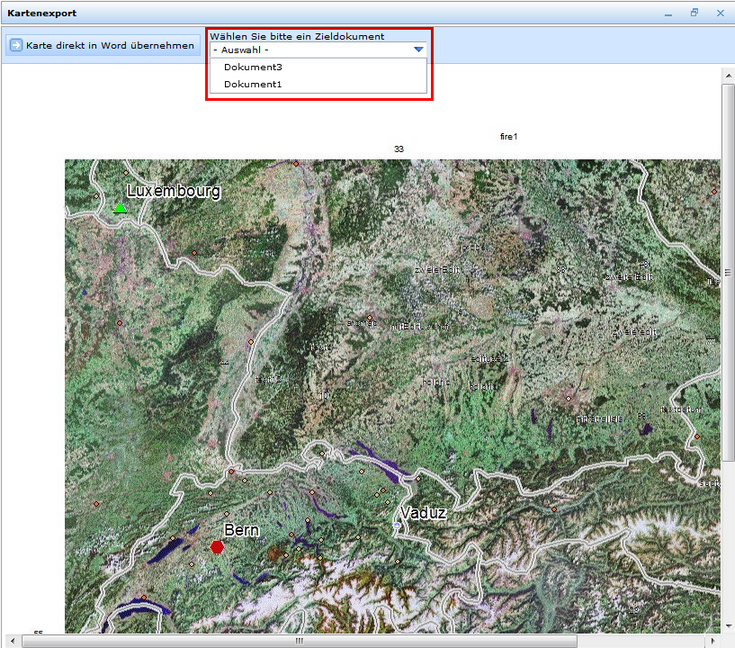 Export Kartenbild Fenster Export Kartenbild Fenster
