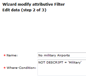Attributive Filter for "No military airports"