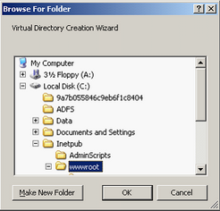Navigate to the folder \Inetpub\wwwroot