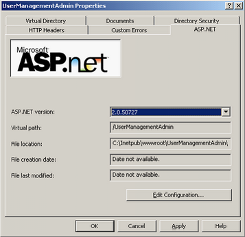 Support for .NET Runtime version 2.0 is required and has to be set