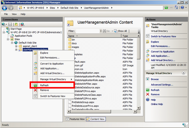 Refresh directory to see content