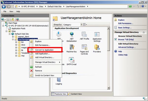 Open dialog to “Convert to Application”