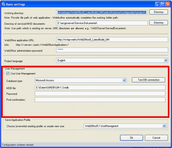 Basic settings in WebOffice author - User Management