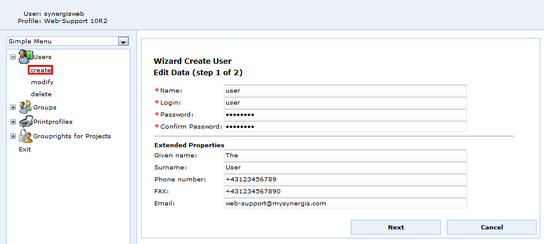 Create a new user Create a new user