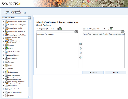 Select projects for report Select projects for report