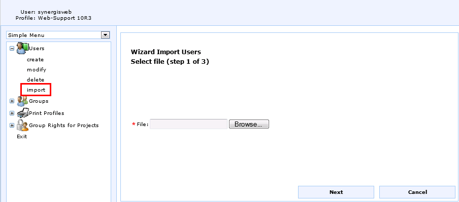 Import Wizard Step 1 - Select file Import Wizard Step 1 - Select file