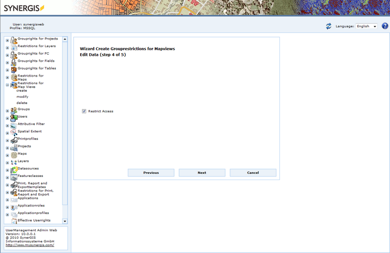 Wizard Create Grouprestrictions for Mapviews - Restrict Access (step 4 of 5)
