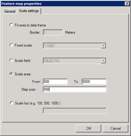 Feature Map Properties – Scale Settings