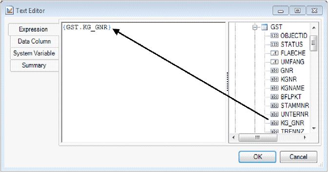 Text Editor - Data column Text Editor - Data column