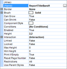 Properties lined up alphabetically
