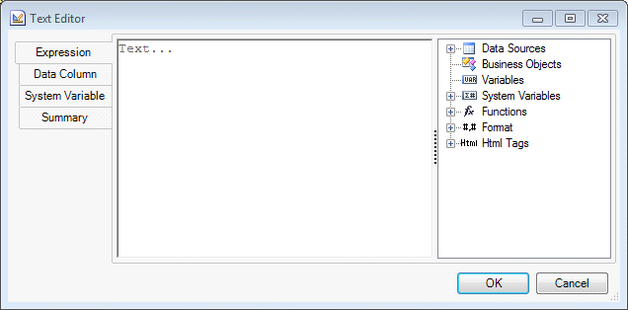 Text editor - Any expression