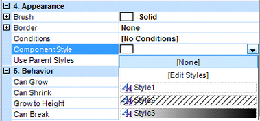 Setting a component style