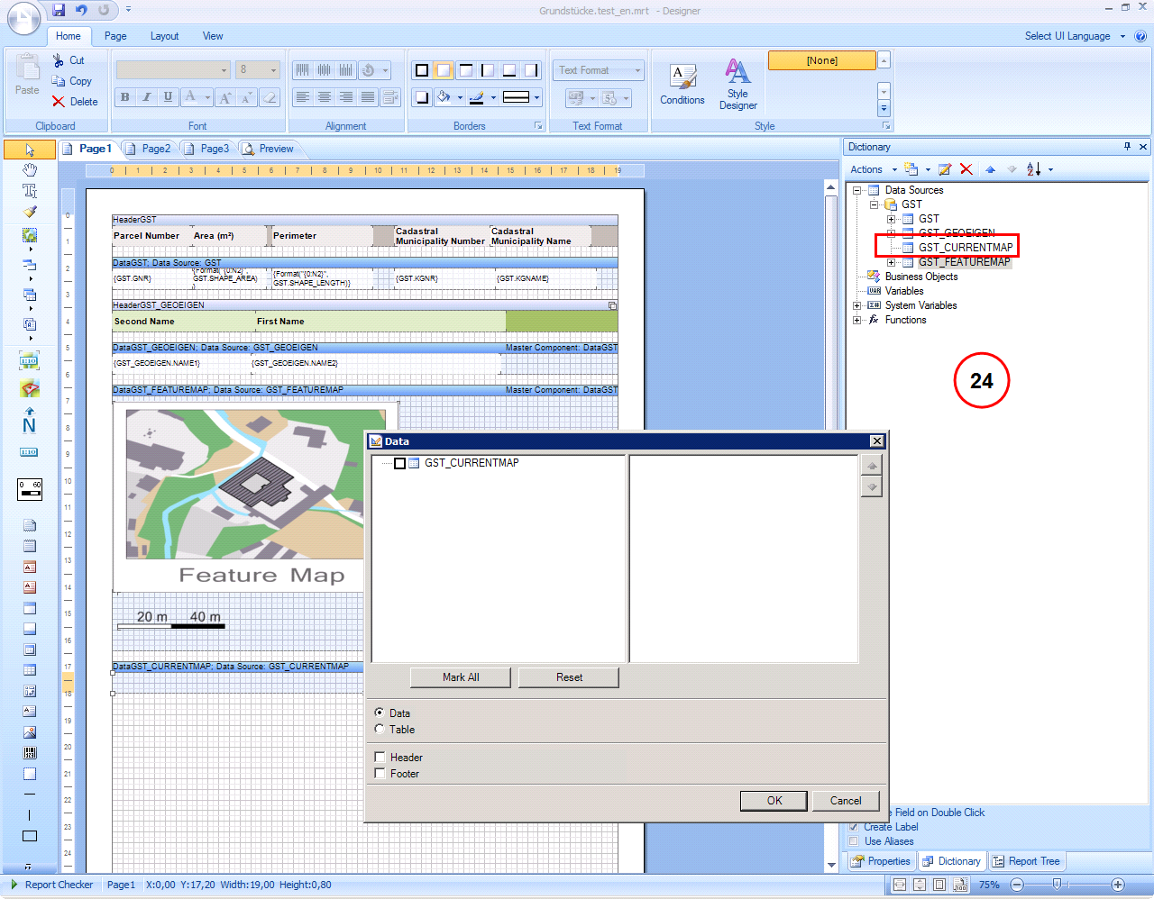 Adding the Current Map data band