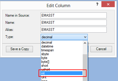 Change the data type Change the data type