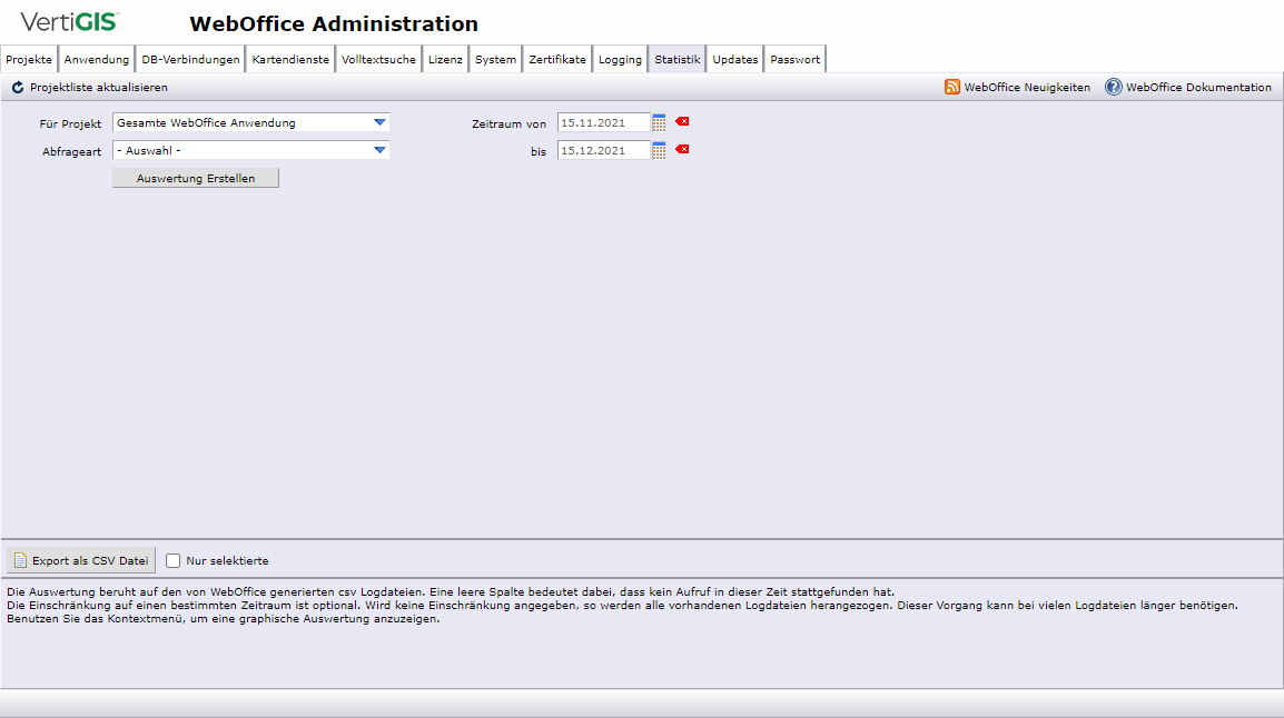 SynAdmin Statistik-Registerkarte SynAdmin Statistik-Registerkarte