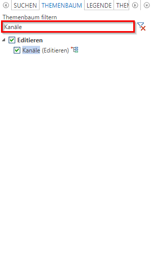 Beispiel eines Themenbaumes in WebOffice core Clients mit ausgewähltem Thema