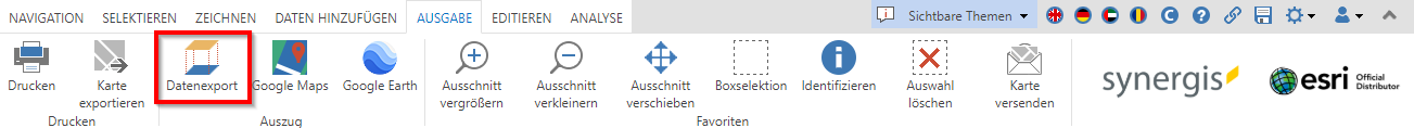 Datenexport Werkzeug im WebOffice core Client