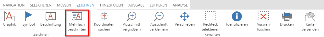 Werkzeug Mehrfach beschriften im WebOffice core Client