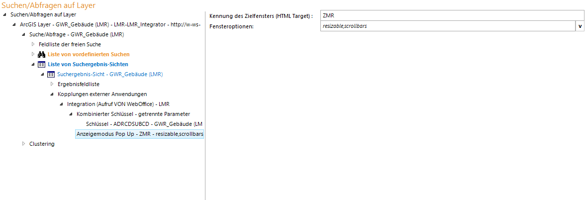 Konfiguration Anzeigemodus PopUp für LMR/ZMR Integration