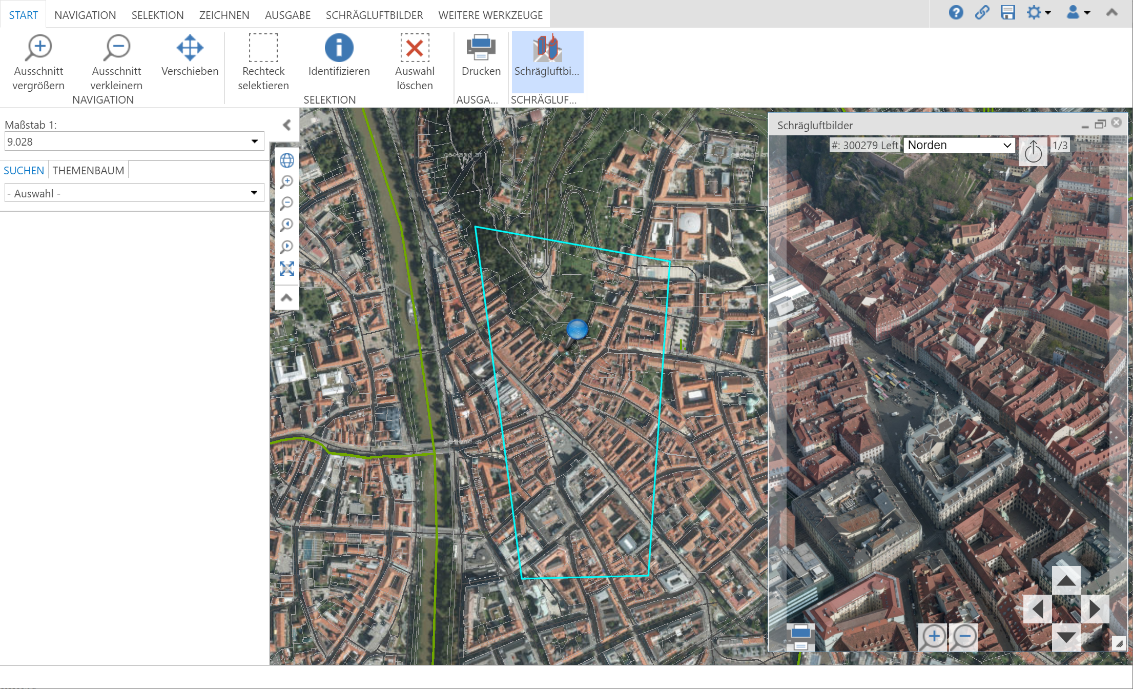 Custom Tool Schrägluftbilder im WebOffice core Client