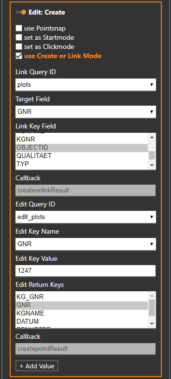 WebOffice map widget Link Mode