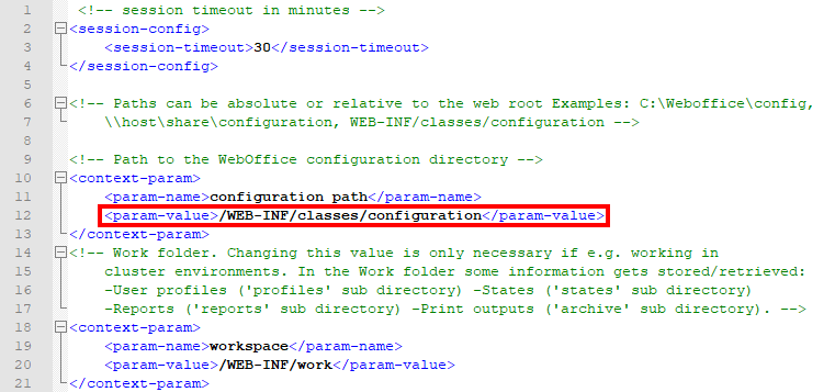 Konfiguration der web_user.xml"