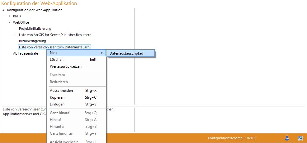 Hinzufügen des "Datenaustauschpfad"