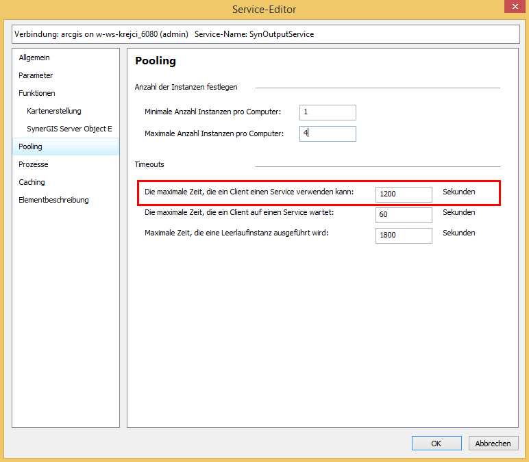 Erhöhung des maximalen Zeitlimits welches ein Client zur Benutzung des Dienstes verwenden darf Erhöhung des maximalen Zeitlimits welches ein Client zur Benutzung des Dienstes verwenden darf