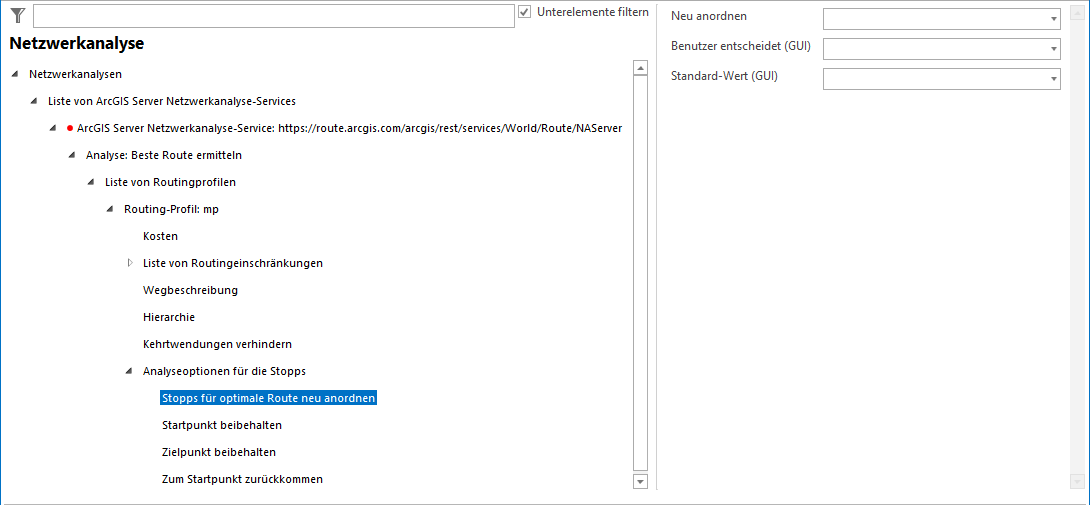 Konfiguration Stopps für optimale Route neu anordnen Konfiguration Stopps für optimale Route neu anordnen