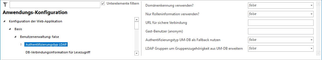 Authentifizierungstyp LDAP - Konfiguration
