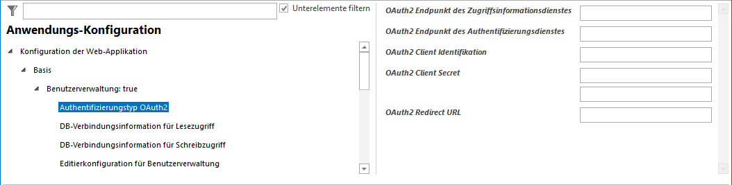 Authentifizierungstyp OAuth2 Konfiguration