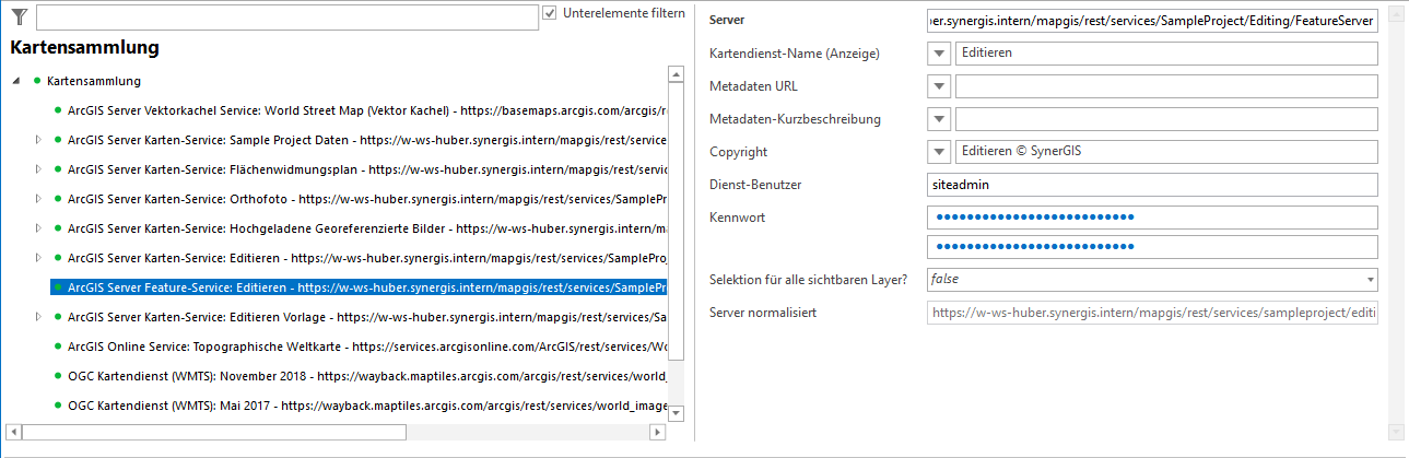 ArcGIS Server Feature-Service Konfiguration ArcGIS Server Feature-Service Konfiguration