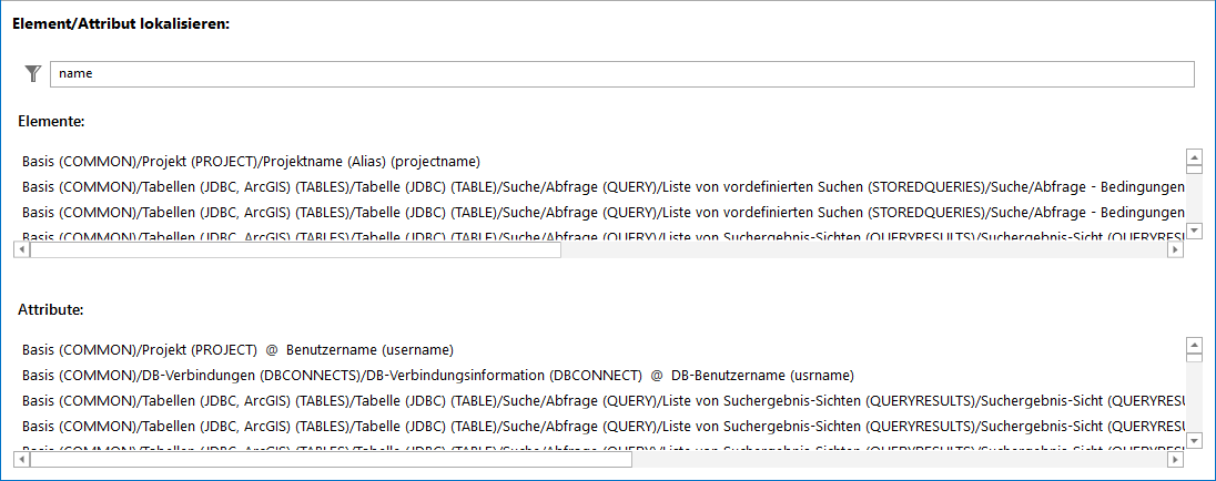 Element/Attribut lokalisieren Element/Attribut lokalisieren